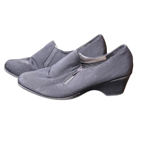 Coach And Four Fabric Comfort Heel Shoes Square Toe Chunky Heel 9.5 - Picture 1 of 6